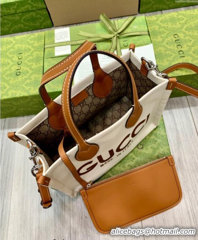 New Product Gucci Canvas Mini Tote Bag with GUCCI Print 772144 Beige/Brown 2024