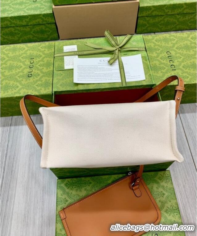New Product Gucci Canvas Mini Tote Bag with GUCCI Print 772144 Beige/Brown 2024