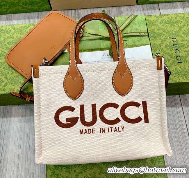 New Product Gucci Canvas Mini Tote Bag with GUCCI Print 772144 Beige/Brown 2024