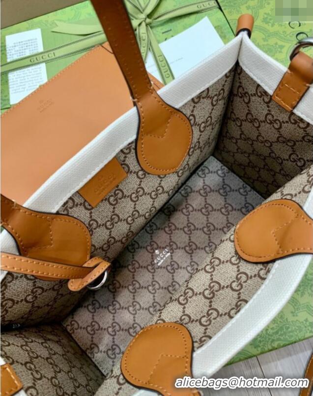 New Product Gucci Canvas Mini Tote Bag with GUCCI Print 772144 Beige/Brown 2024