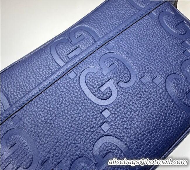 Luxury Fashion Gucci Mens Jumbo GG Leather medium messenger bag 766946 Blue 2024