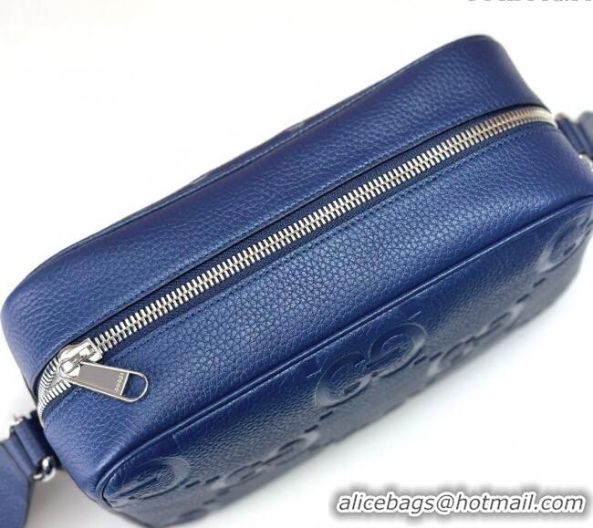 Luxury Fashion Gucci Mens Jumbo GG Leather medium messenger bag 766946 Blue 2024