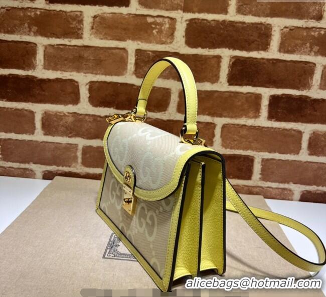 Buy Discount Gucci Ophidia Jumbo GG Small Top Handle Bag 651055 Yellow 2024