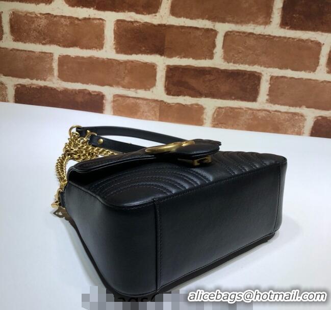 Top Grade Gucci GG Marmont Leather Mini Top Handle Bag 547260 Black 2024