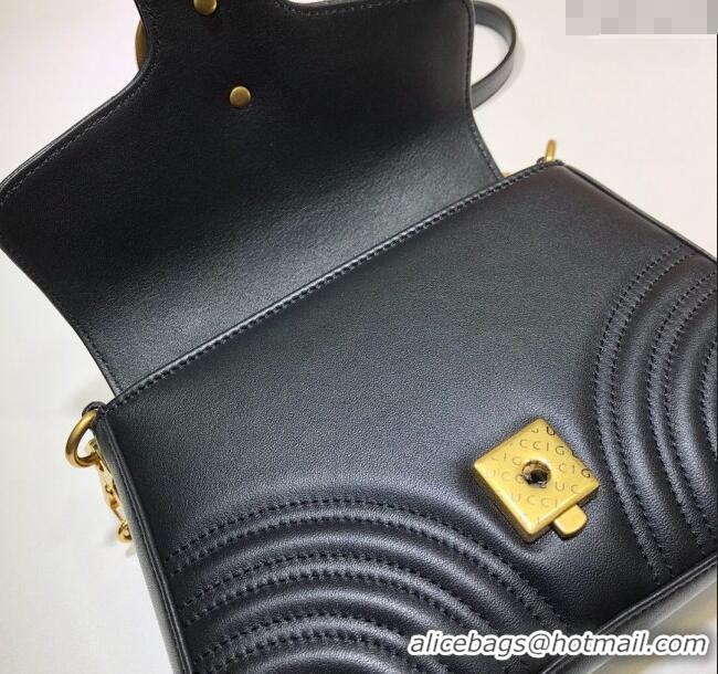 Top Grade Gucci GG Marmont Leather Mini Top Handle Bag 547260 Black 2024