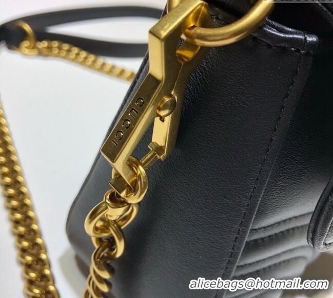 Top Grade Gucci GG Marmont Leather Mini Top Handle Bag 547260 Black 2024