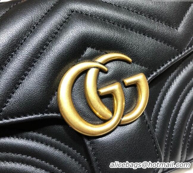 Top Grade Gucci GG Marmont Leather Mini Top Handle Bag 547260 Black 2024