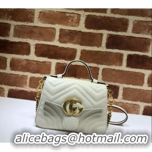 Best Product Gucci GG Marmont Leather Mini Top Handle Bag 547260 White 2024