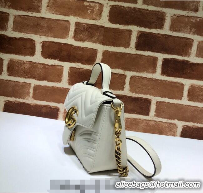 Best Product Gucci GG Marmont Leather Mini Top Handle Bag 547260 White 2024