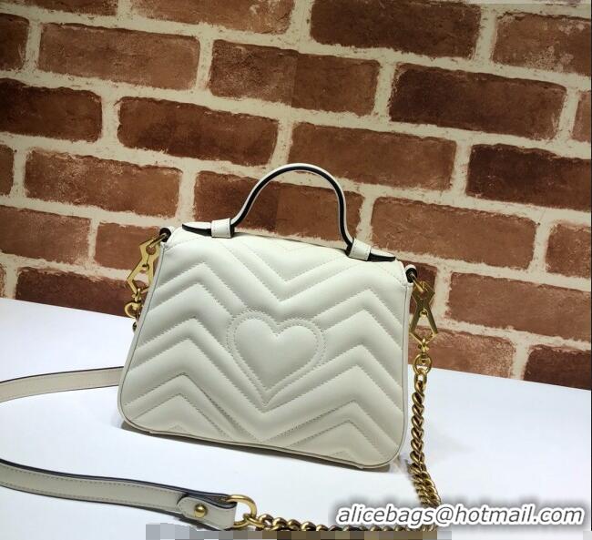 Best Product Gucci GG Marmont Leather Mini Top Handle Bag 547260 White 2024