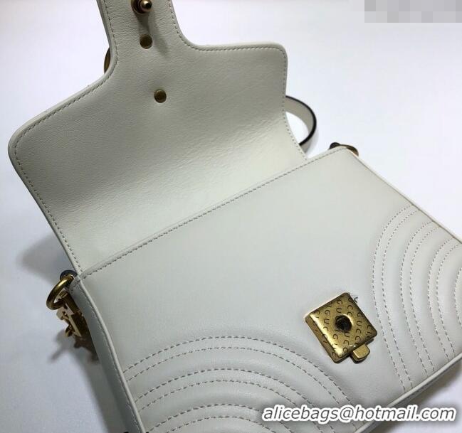 Best Product Gucci GG Marmont Leather Mini Top Handle Bag 547260 White 2024