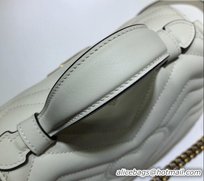 Best Product Gucci GG Marmont Leather Mini Top Handle Bag 547260 White 2024