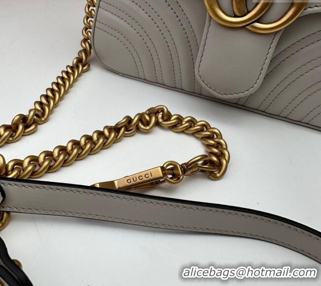New Fashion Gucci GG Marmont Leather Mini Top Handle Bag 547260 Grey 2024