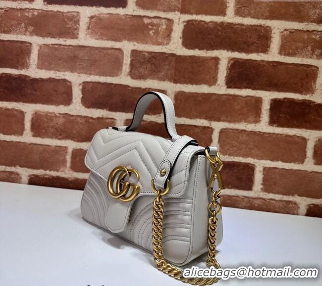 New Fashion Gucci GG Marmont Leather Mini Top Handle Bag 547260 Grey 2024