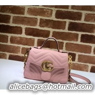 Well Crafted Gucci GG Marmont Leather Mini Top Handle Bag 547260 Light Pink 2024