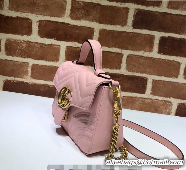 Well Crafted Gucci GG Marmont Leather Mini Top Handle Bag 547260 Light Pink 2024