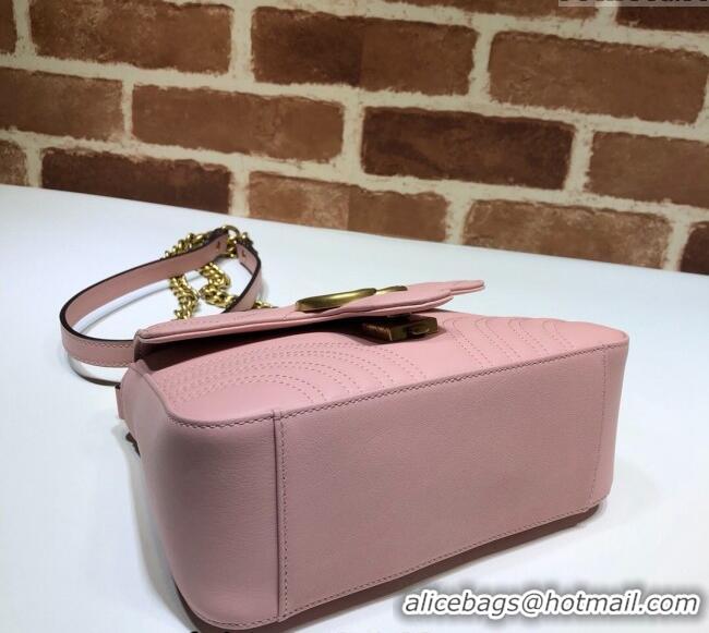 Well Crafted Gucci GG Marmont Leather Mini Top Handle Bag 547260 Light Pink 2024