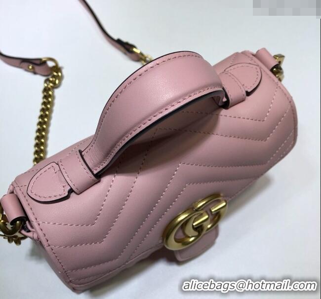 Well Crafted Gucci GG Marmont Leather Mini Top Handle Bag 547260 Light Pink 2024