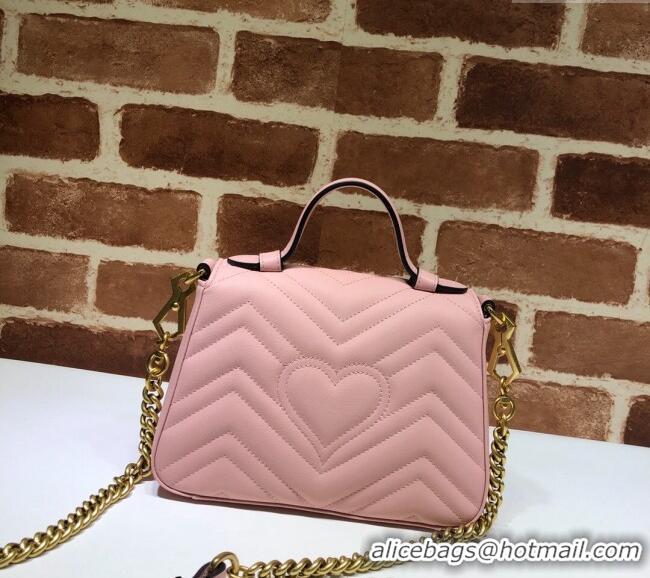 Well Crafted Gucci GG Marmont Leather Mini Top Handle Bag 547260 Light Pink 2024