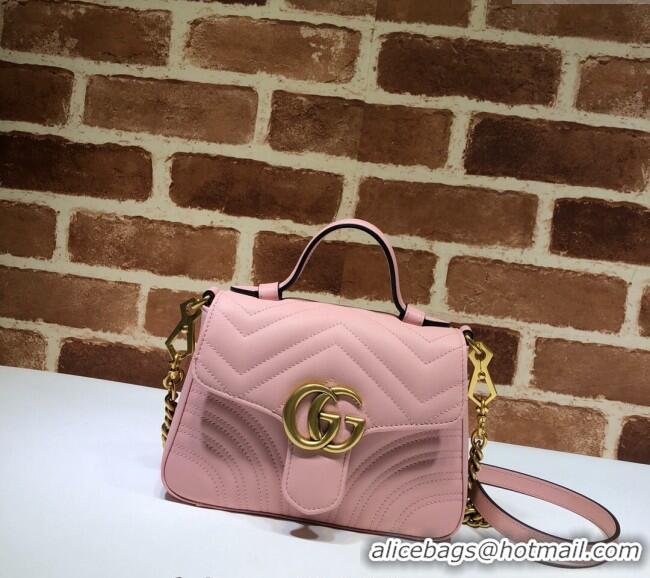 Well Crafted Gucci GG Marmont Leather Mini Top Handle Bag 547260 Light Pink 2024
