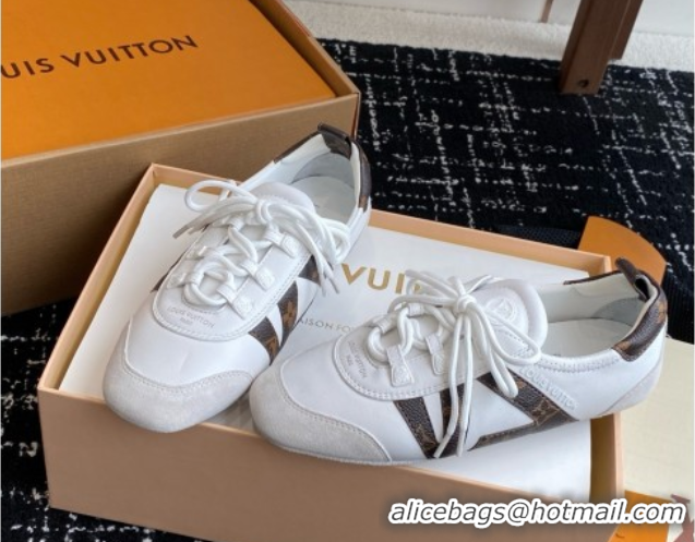 Perfect Louis Vuitton LV Sneakerina in Suede and Lambskin White 042801