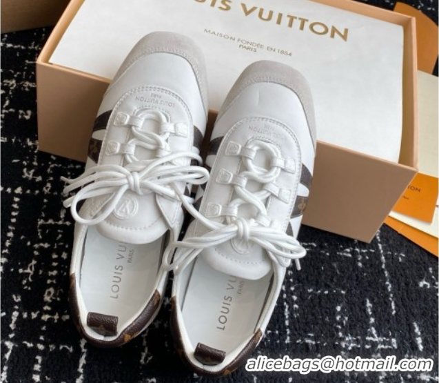 Perfect Louis Vuitton LV Sneakerina in Suede and Lambskin White 042801