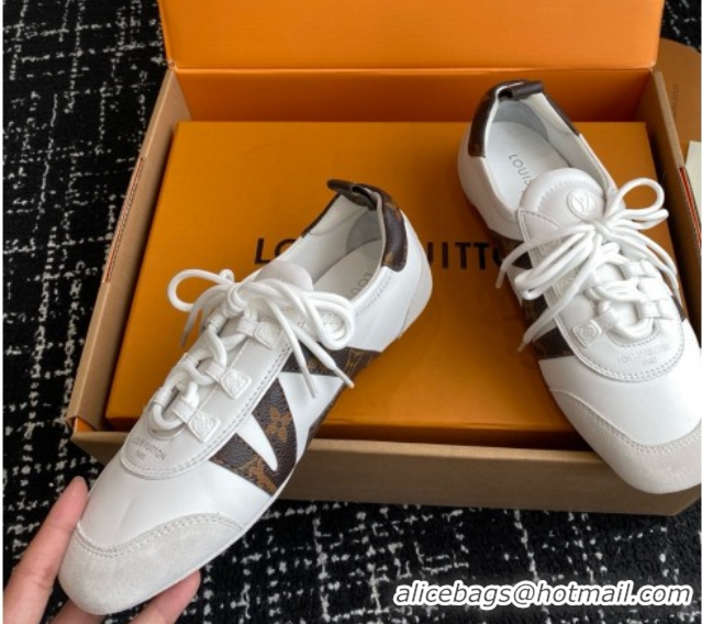 Perfect Louis Vuitton LV Sneakerina in Suede and Lambskin White 042801