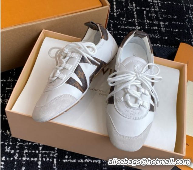 Perfect Louis Vuitton LV Sneakerina in Suede and Lambskin White 042801