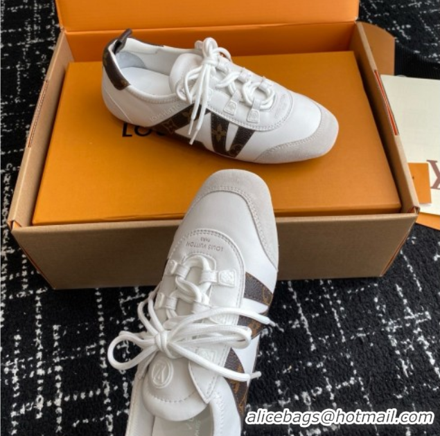 Perfect Louis Vuitton LV Sneakerina in Suede and Lambskin White 042801