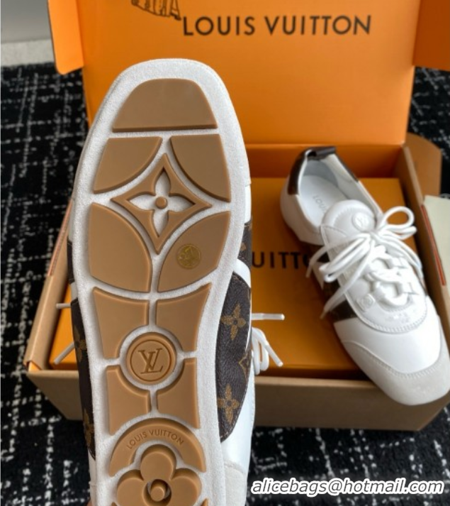 Perfect Louis Vuitton LV Sneakerina in Suede and Lambskin White 042801