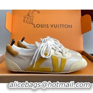 Top Design Louis Vuitton LV Sneakerina in Suede and Lambskin Beige 5042803