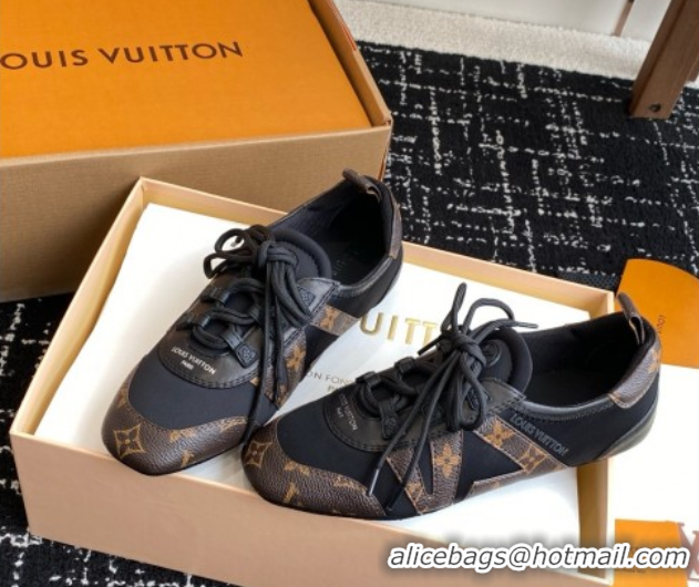 Luxury Louis Vuitton LV Sneakerina in Suede and Lambskin Monogram/Black 5042804