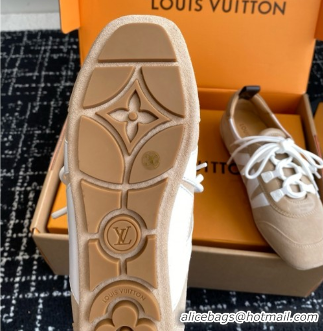 Durable Louis Vuitton LV Sneakerina in Suede and Lambskin White/Beige 5042807
