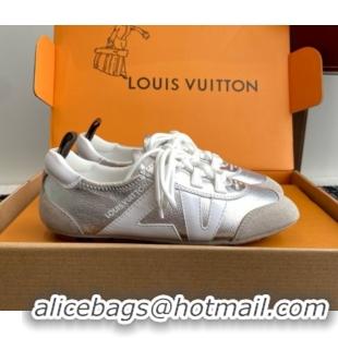 Low Price Louis Vuitton LV Sneakerina in Suede and Lambskin Silver 5042808
