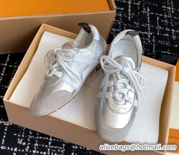Low Price Louis Vuitton LV Sneakerina in Suede and Lambskin Silver 5042808