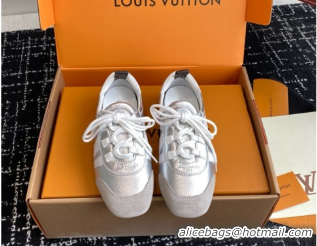 Low Price Louis Vuitton LV Sneakerina in Suede and Lambskin Silver 5042808