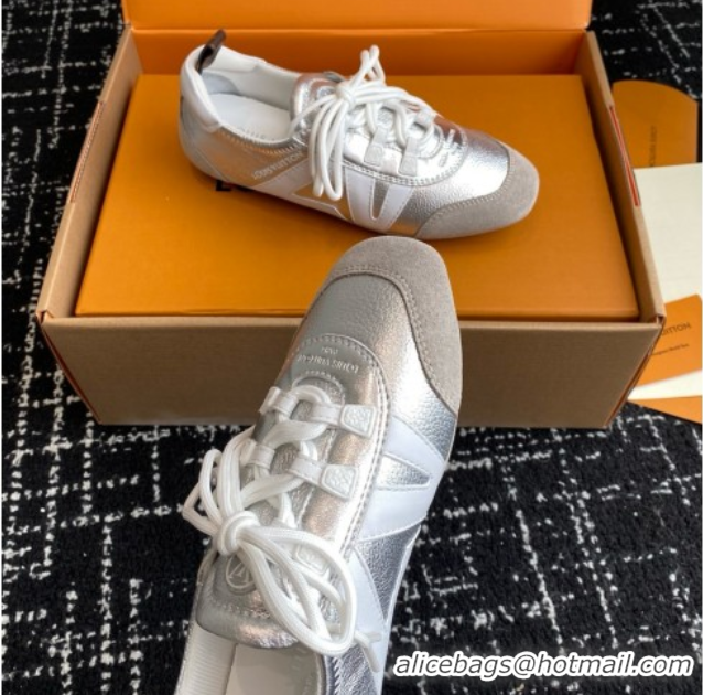 Low Price Louis Vuitton LV Sneakerina in Suede and Lambskin Silver 5042808