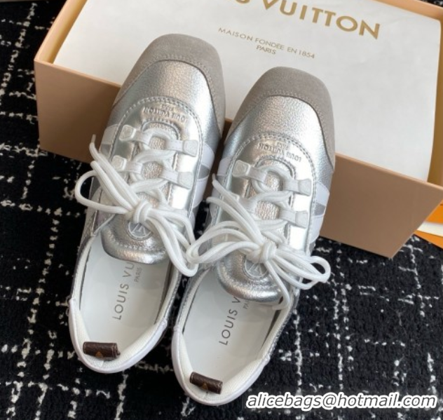 Low Price Louis Vuitton LV Sneakerina in Suede and Lambskin Silver 5042808
