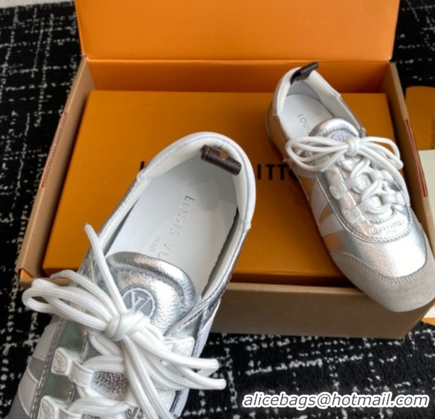 Low Price Louis Vuitton LV Sneakerina in Suede and Lambskin Silver 5042808