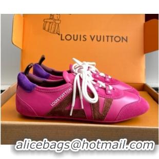 Low Cost Louis Vuitton LV Sneakerina in Suede and Lambskin Fuchsia 5042809