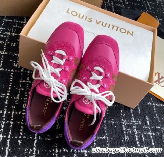 Low Cost Louis Vuitton LV Sneakerina in Suede and Lambskin Fuchsia 5042809
