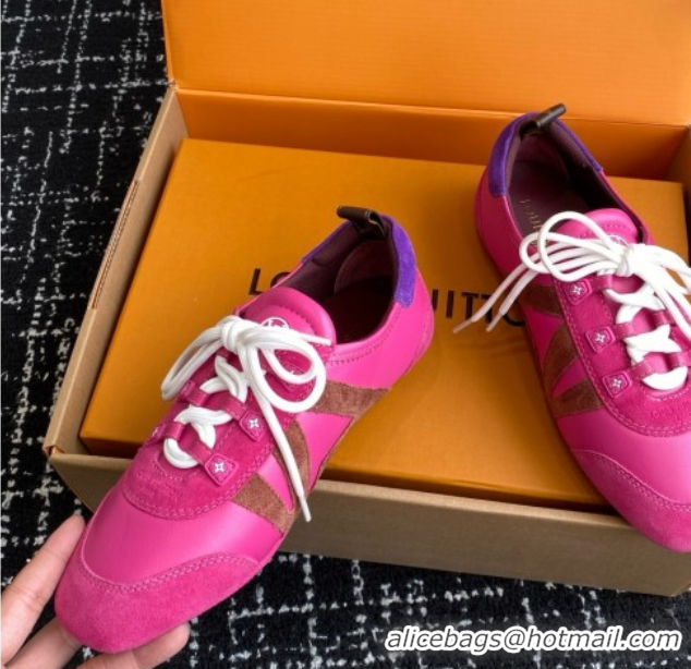 Low Cost Louis Vuitton LV Sneakerina in Suede and Lambskin Fuchsia 5042809