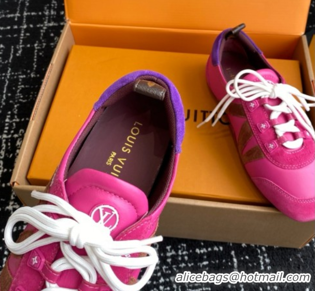 Low Cost Louis Vuitton LV Sneakerina in Suede and Lambskin Fuchsia 5042809