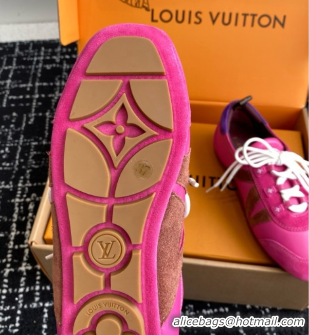 Low Cost Louis Vuitton LV Sneakerina in Suede and Lambskin Fuchsia 5042809