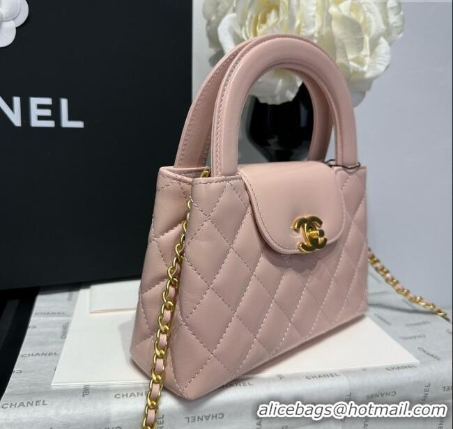 Promotional Chanel Shiny Calfskin Mini Kelly Shopping Bag AS4416 Light Pink 2025
