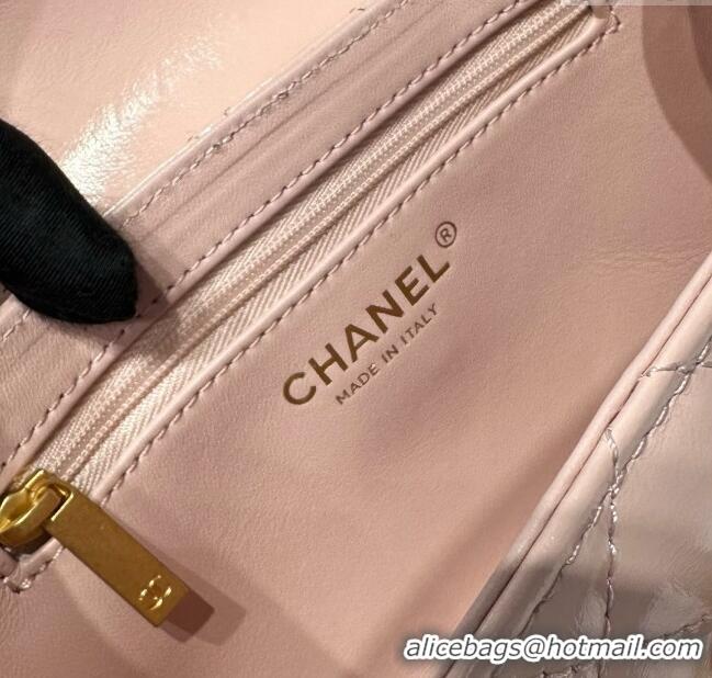 Promotional Chanel Shiny Calfskin Mini Kelly Shopping Bag AS4416 Light Pink 2025