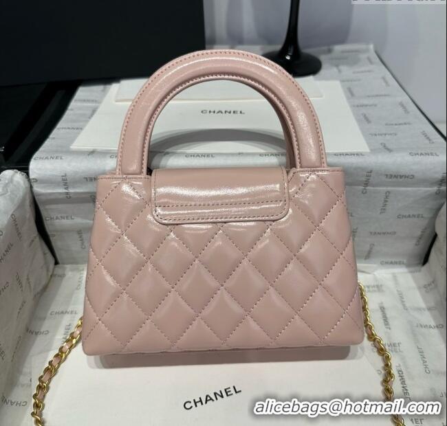 Promotional Chanel Shiny Calfskin Mini Kelly Shopping Bag AS4416 Light Pink 2025