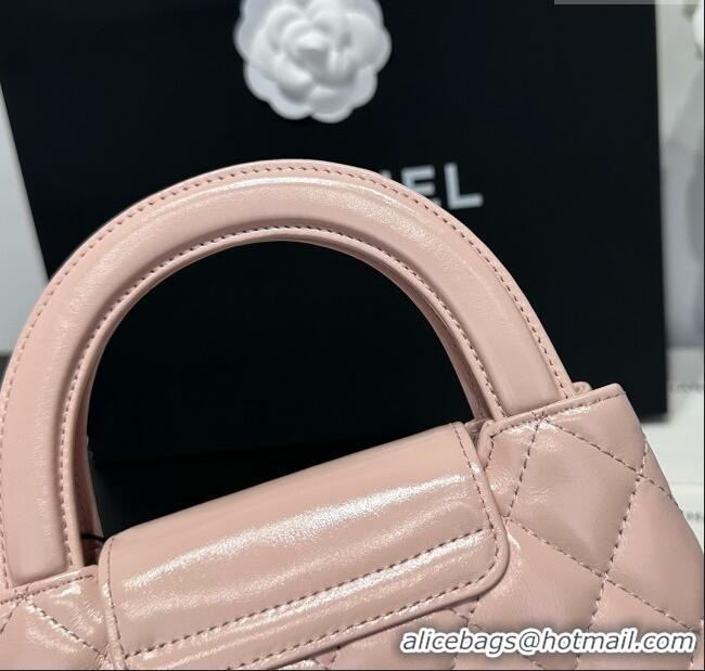 Promotional Chanel Shiny Calfskin Mini Kelly Shopping Bag AS4416 Light Pink 2025