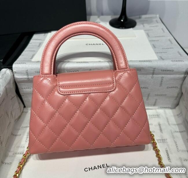 Top Grade Chanel Shiny Calfskin Mini Kelly Shopping Bag AS4416 Pink 2025
