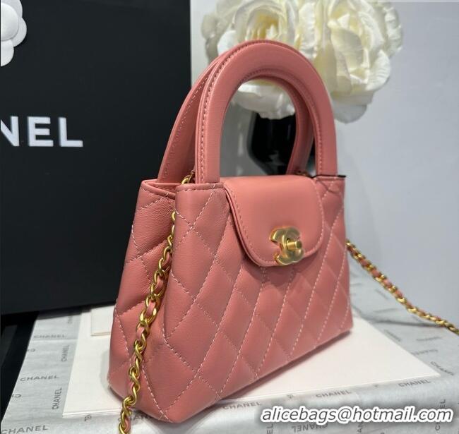Top Grade Chanel Shiny Calfskin Mini Kelly Shopping Bag AS4416 Pink 2025